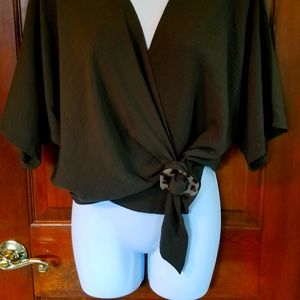 Dark Green Pull on Blouse